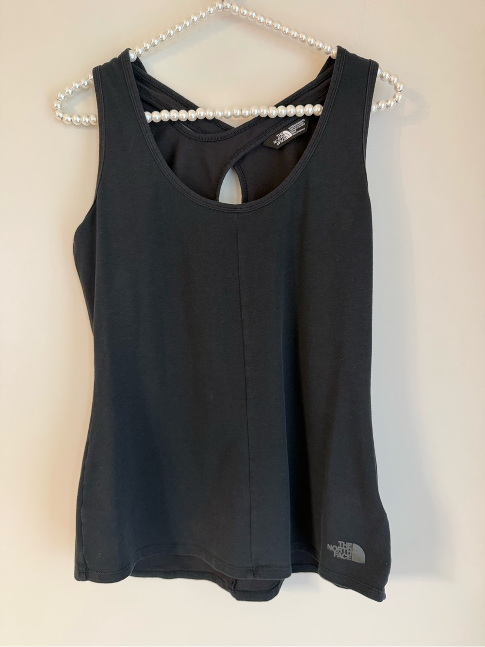 The North Face Breezeback Knit Tank Top Black Cross Back Keyhole Medium - Picture 11 of 13